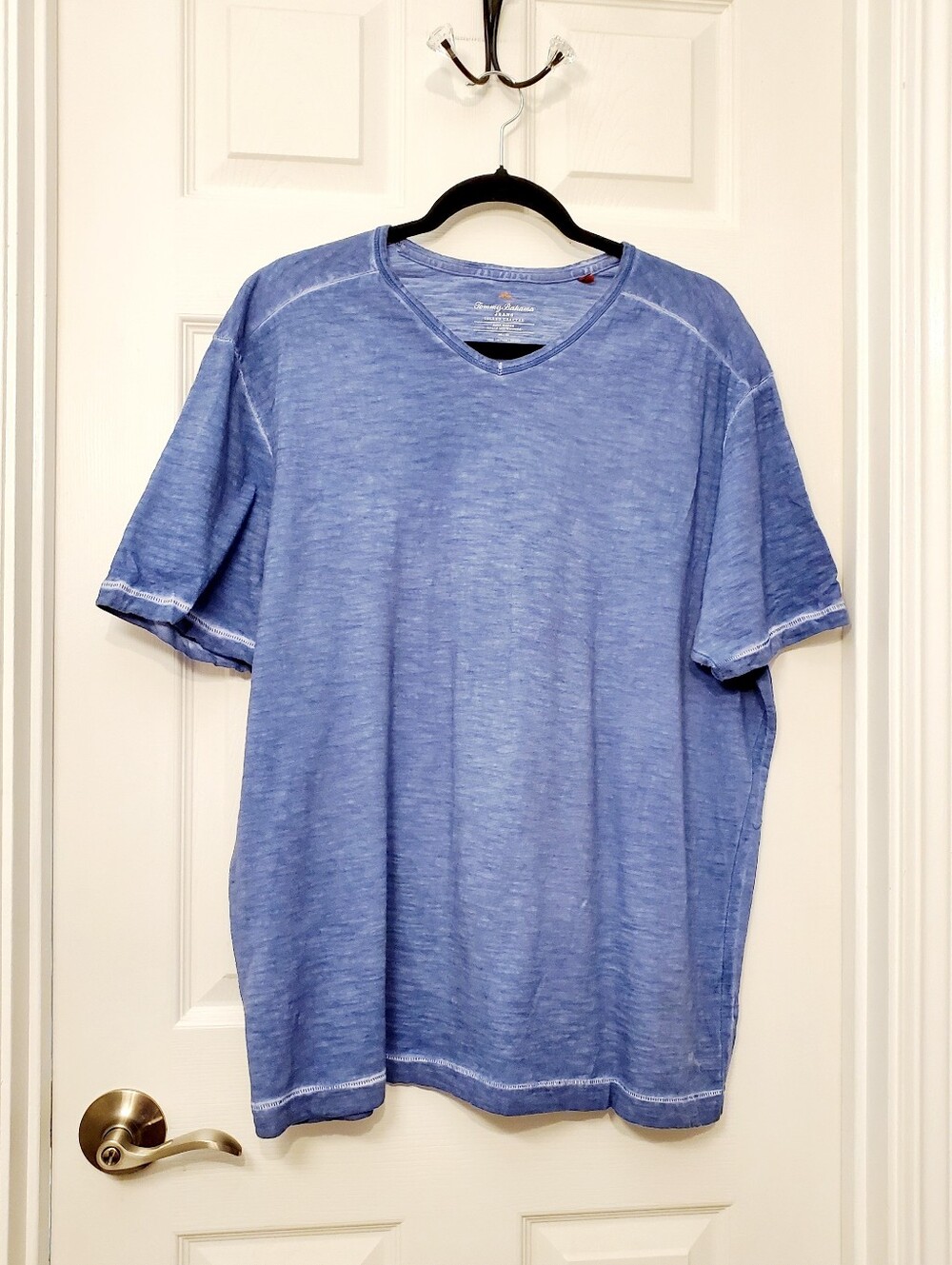 Tommy Bahama Heathered Blue V-Neck Short Sleeve Tee XL